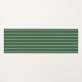 ハンターグリーンと白の薄い横線ストライプの ヨガマット (正面(横))
