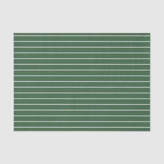 ハンターグリーンと白の薄い横線ストライプの 薄葉紙 (正面)
