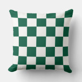 ハンターグリーンと白市松模様に クッション (正面)