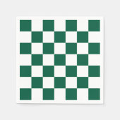 ハンターグリーンと白市松模様に スタンダードカクテルナプキン (正面)