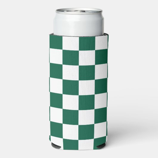 ハンターグリーンと白市松模様に スリム缶クーラー (Seltzer裏面)