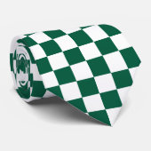 ハンターグリーンと白市松模様に ネクタイ (ロール)