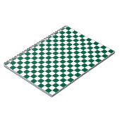 ハンターグリーンと白市松模様に ノートブック (左側)