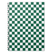 ハンターグリーンと白市松模様に ノートブック (正面)