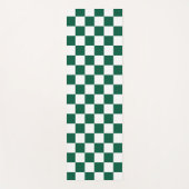 ハンターグリーンと白市松模様に ヨガマット (正面)