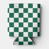 ハンターグリーンと白市松模様に 缶クーラー (正面)