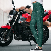 ハンターグリーンのスパークルラメの魅力的なギフト レギンス