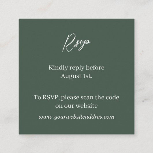 ハンターグリーンのミニマル主義者 エンクロージャーカード (正面)