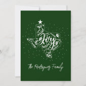 ハンターグリーンジョイホリデー葉ズテキサス州シェイプ シーズンカード (正面)