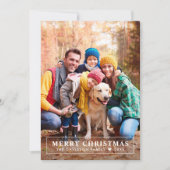 ハンターグリーンタータンチェックプレイドメリークリスマスフォト シーズンカード (正面)