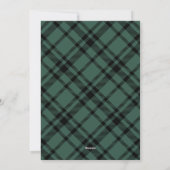 ハンターグリーンタータンチェックプレイドメリークリスマスフォト シーズンカード (裏面)