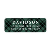 ハンターグリーンタータンチェック格子状ホリデー差出人住所 ラベル (正面)