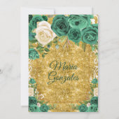 ハンターグリーンドレス1 Charra Mis Quince招待状 招待状 (裏面)