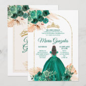 ハンターグリーンパンパスグラス メキシカンガール キンセアニエラ 招待状 (正面/裏面)