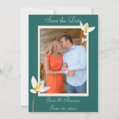 ハンターグリーンフォトフラット日付カードを保存 セーブザデート (正面)