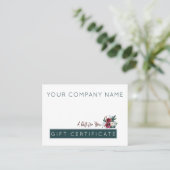 ハンターグリーンブルゴーニュのクリスマスプレゼント証明書 名刺 (スタンド正面)