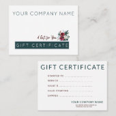 ハンターグリーンブルゴーニュのクリスマスプレゼント証明書 名刺 (正面/裏面)