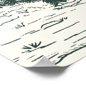 ハンターグリーンマウンテンスケッチ結婚のウェルカムサイン ポスター (角)