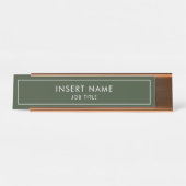 ハンターグリーンモダンプロフェッショナル デスクネームプレート (正面)