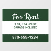 ハンターグリーンモダンホワイトハウス ウィンドウサイン (シート)