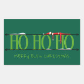 ハンターグリーン小妖精や小人シェナニガン 長方形シール (正面)