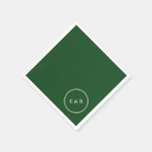 ハンターグリーン無地のカラートレンド スタンダードカクテルナプキン (角)
