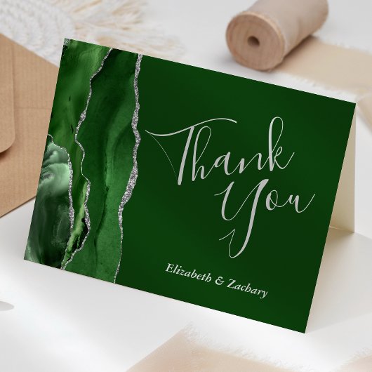 ハンターグリーン結婚アゲートシルバー カード