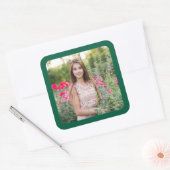 ハンターグリーン縁どフォト スクエアシール (封筒)