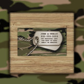 ハンターグリーン迷彩柄ドッグタグ 名刺