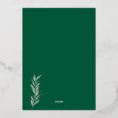 ハンターグリーン金ゴールドウォーターカラーリーフジョイスホリデイ 箔シーズンカード (裏面)