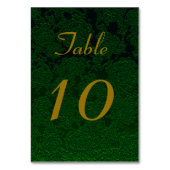 ハンターグリーン金ゴールド結婚披露宴 テーブルナンバー (裏面)