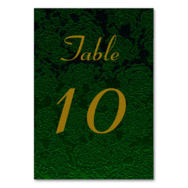 ハンターグリーン金ゴールド結婚披露宴 テーブルナンバー