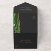 ハンターグリーン金ゴールド食のオプション結婚Dark's オールインワン招待状 (外側)