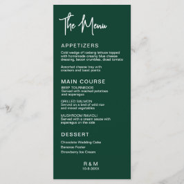 ハンターグリーン クラシック エレガント ウェディング メニュー