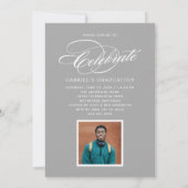 ハンターグリーン クラスオブ2026 スクリプト フォト 卒業 招待状 (裏面)