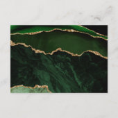 ハンターグリーン ゴールド アゲート アーチ ウェディング 詳細 エンクロージャーカード (裏面)