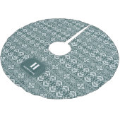 ハンターグリーン&ホワイトセーターパターンモノグラム ブラッシュドポリエステルツリースカート (アングル)