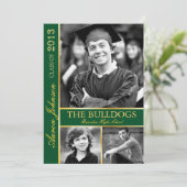 ハンターグリーン&金ゴールドフォト招待状E 招待状 (スタンド正面)