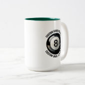 ハンターグリーン 15oz カスタム プール8ボール マグ (正面右)
