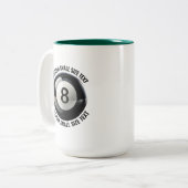 ハンターグリーン 15oz カスタム プール8ボール マグ (正面左)