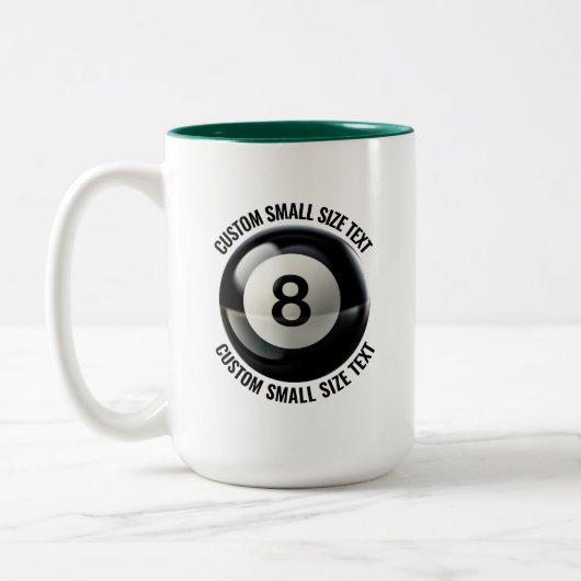 ハンターグリーン 15oz カスタム プール8ボール マグ (左)