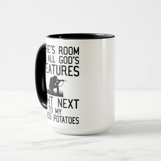 ハンターコーヒー – すべての神々の生き物のための余地がある マグカップ (正面左)