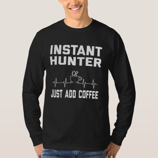 ハンターコーヒー コーヒーユーモア 心電図 Tシャツ (正面)