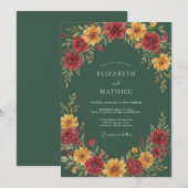 ハンターゴールドダリアの結婚式 招待状 (正面/裏面)