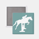 ハンタージャンパーホース&ライダー(白) マグネット (正面/裏面)