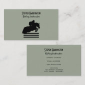 ハンタージャンパー馬とライダーシルエット 名刺 (正面/裏面)