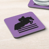 ハンタージャンパー馬とライダーブラックシルエット コースター (左側)