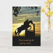 ハンタージャンパー馬の同情カード カード (黄色い花)