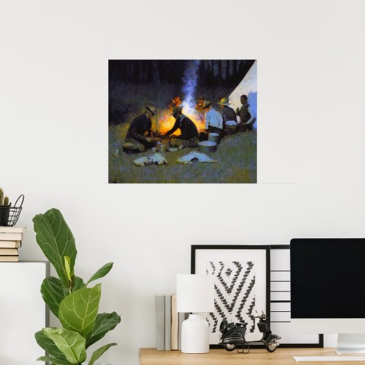 ハンターズの夕食のフレデリック・レミントン ポスター (ホームオフィス)