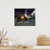 ハンターズの夕食のフレデリック・レミントン ポスター (キッチン)